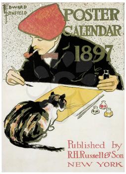 Royalty Free Clipart Image of a 1897 Calendar Poster 