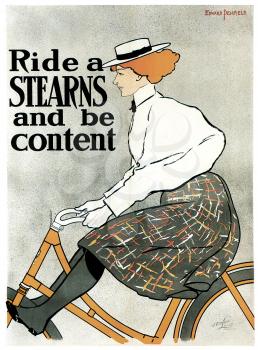 Royalty Free Clipart Image of an Old Sterns Bike Advertisement Poster 