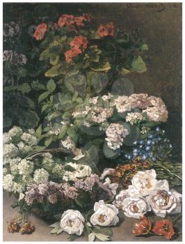 Royalty Free Clipart Image of a Monet Painting of Roses