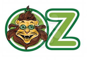 Royalty Free Clipart Image of a Lion in Oz