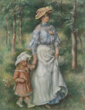Royalty Free Clipart Image of a Painting of a Woman and Child