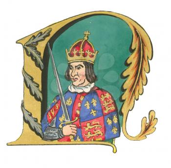 Royalty Free Clipart Image of a King and Letter N