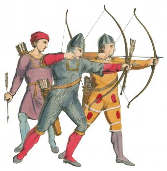 Royalty Free Clipart Image of Archers