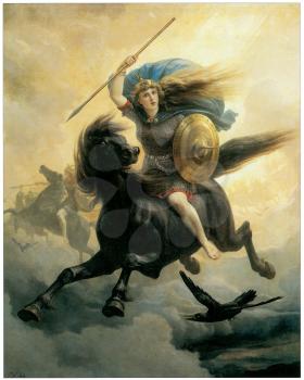 Royalty Free Clipart Image of The Valkyrie by Peter Nicolai Arbo