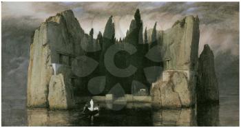 Royalty Free Clipart Image of Island of the Dead by Arnold Bocklin