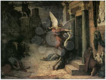 Royalty Free Clipart Image of The Plague in Rome by Jules-Elie Delaunay