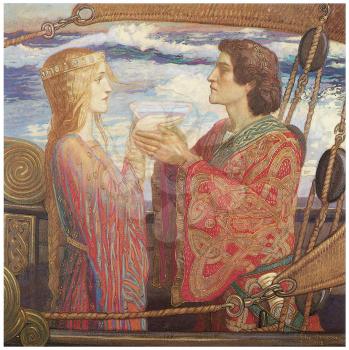 Royalty Free Clipart Image of Tristan and Isolde by John Duncan 