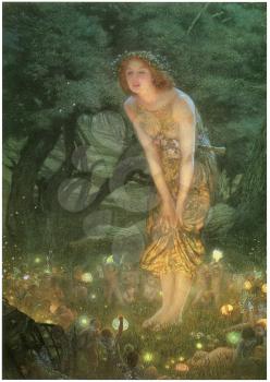 Royalty Free Clipart Image of Midsummer Eve by Edward Robert Hughes