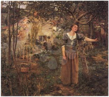Royalty Free Clipart Image of St. Joan of Arc by Jules Bastien-Lepage