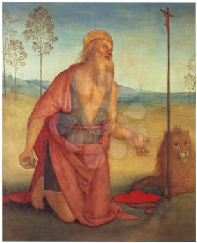 Royalty Free Clipart Image of San Girolamo (Saint Jerome) by Pietro Pierugino