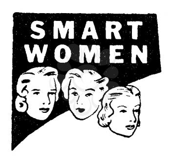 Royalty Free Clipart Image of Vintage Iconic Women 