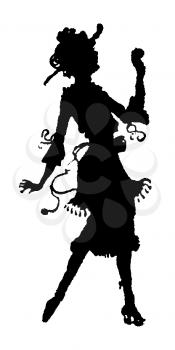 Royalty Free Silhouette Clipart Image of a Woman