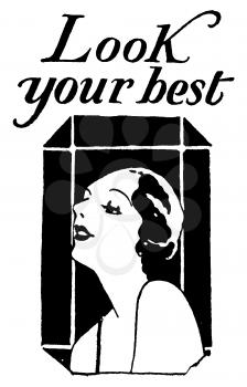 Royalty Free Clipart Image of a Vintage Beauty Advertisement