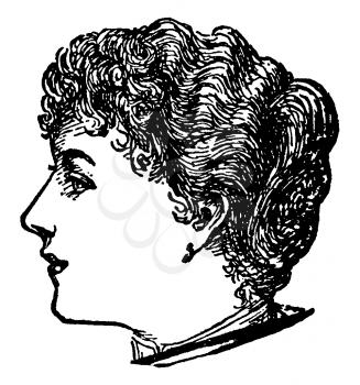 Royalty Free Clipart Image of the Side Profile of a Woman's Face 