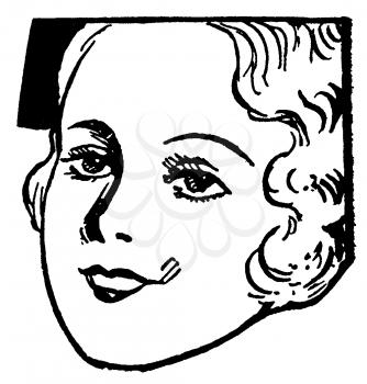 Royalty Free Clipart Image of a Woman's Face 