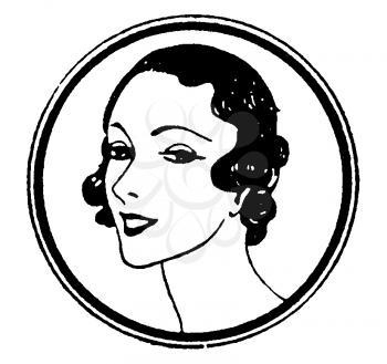 Royalty Free Clipart Image of a Portrait of a Woman's Face 