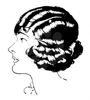 Royalty Free Clipart Image of the Side Profile of a Woman's Face