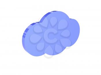 Cloud icon over white background. Concept 3D illustration.