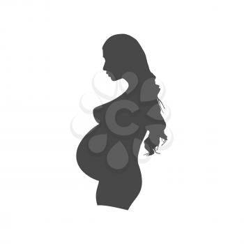 Pregnant woman icon. Symbol in trendy flat style isolated on white background. Illustration element for your web site design, logo, app, UI.