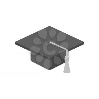 Graduation cap icon. Symbol in trendy flat style isolated on white background. Illustration element for your web site design, logo, app, UI.