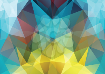 Illustration of polygon semi-symmetric abstract background
