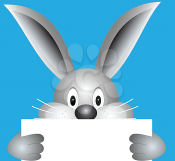 Illustration of bunny with a blank sheet of paper in his paws