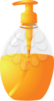 Illustration of a bottle of liquid soap on a white background