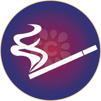 Smoke cigarettes logo illustration in a dark circle