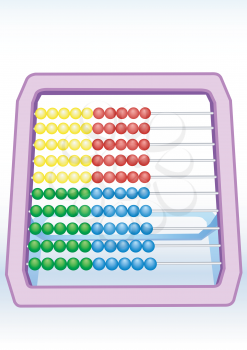 Illustration of multi-coloured children's abacus with a shade