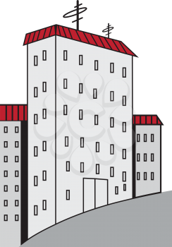 Illustration of symbolic high-rise buildings on a white background