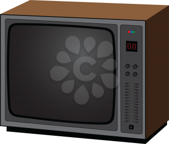 Illustration of old television on a white background