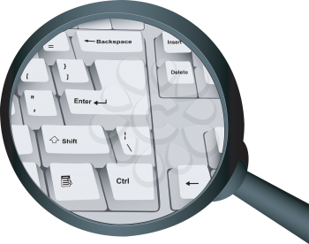 Illustration of a part of the computer keyboard the increased magnifier