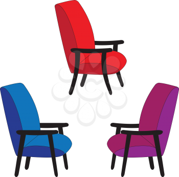 Illustration set of different seats on a white background