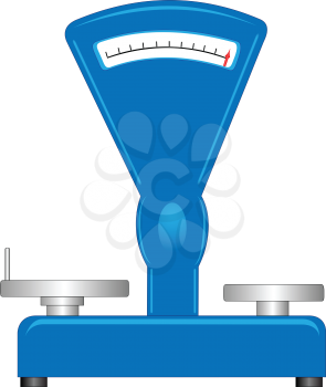 Illustration of a retro-store scales on a white background