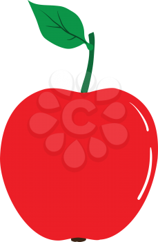 Illustration of a ripe red apple on a white background