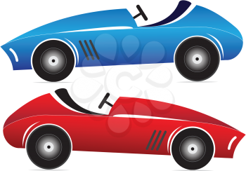 Illustration of of toy racing car on a white background