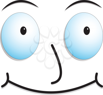 Illustration of a cartoon funny symbolic face made from the eyes of the nose from the mouth