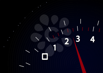 Illustration of white tick marks and numbers on a dark background