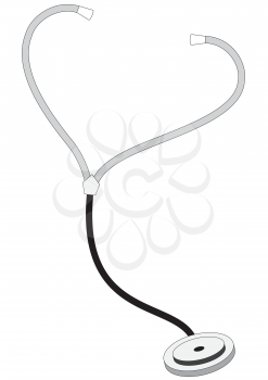 Illustration of medical stethoscope on white background