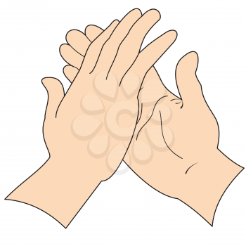 Illustration of two hands in greeting isolated on a white background