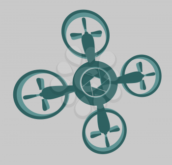 Royalty Free Clipart Image of a Vector illustration of the drone vehicle. Aerial photo. Aperture symbol