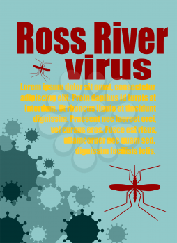 Modern vector brochure, report or flyer design template. Medical industry, biotechnology and biochemistry. Scientific medical designs.  Mosquito transmission diseases relative. Ross River virus