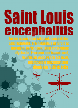 Modern vector brochure, report or flyer design template. Medical industry, biotechnology and biochemistry. Scientific medical designs.  Mosquito transmission diseases. Saint Louis encephalitis