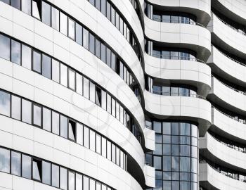 Abstract fragment of modern architecture. Common modern business industrial architecture. Modern office building.