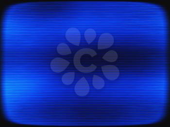 Horizontal vintage blue interlaced tv screen abstraction background