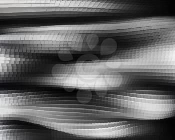 Horizontal black and white 3d extrude cubes waves business background backdrop