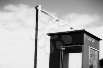 Black and white Norway telephone booth backdrop hd
