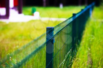 Diagonal perspective fence bokeh background hd