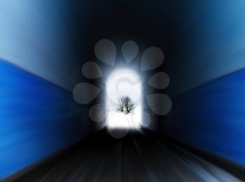 Horizontal vivid tunnel motion zoom blur abstraction background backdrop