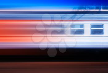 High speed Russian train carriage transportation background